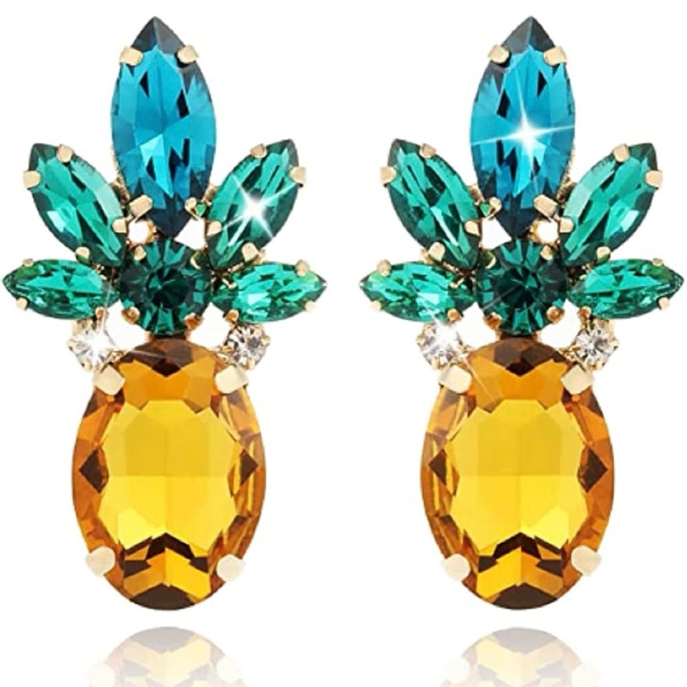 Pineapple crystal earrings